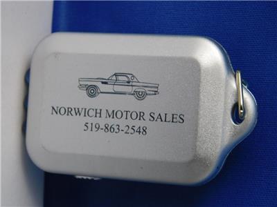 Norwich Motor Sales Car Dealer Vintage Key Chain Fob Advertising