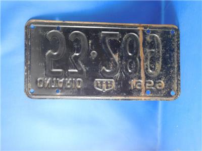 ONTARIO LICENSE PLATE 1959 533 289 VINTAGE CANADA ANTIQUE ...