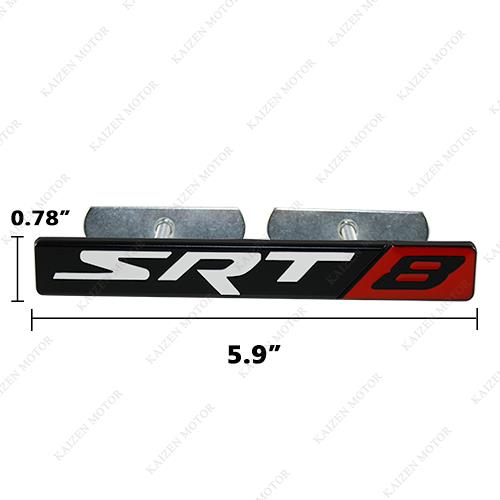 HEMI SRT8 Badge Front Black Red Emblem w/ Bracket For Jeep Dodge ...