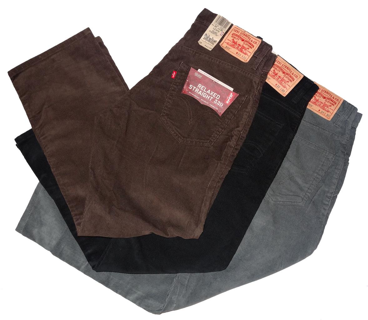 Levi's 559 Relaxed Straight Corduroy Pants Brown Black Grey Many Sizes ...