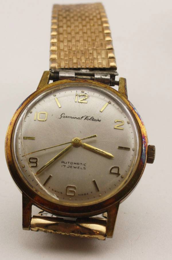 Vintage Germinal Voltaire 17 Jewels Mans Automatic Watch 10K Gold ...
