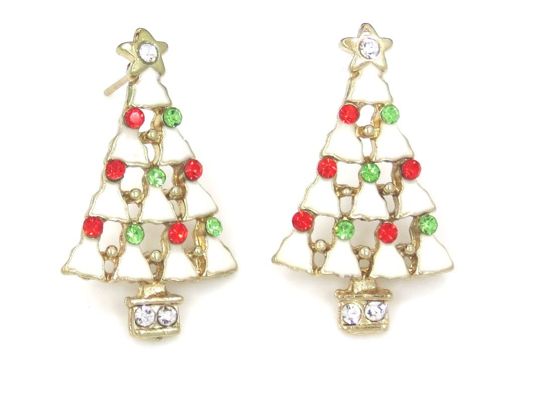 New X'mas Tree Red White Green Stud Earrings Christmas New X'mas Tree Red White Green Stud Earrings Christmas