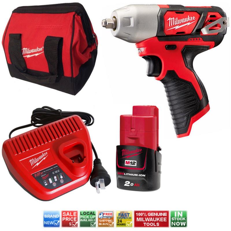 MILWAUKEE M12BIW38 M12 12V 3/8" DRIVE IMPACT WRENCH KIT 12 VOLT 2.0Ah