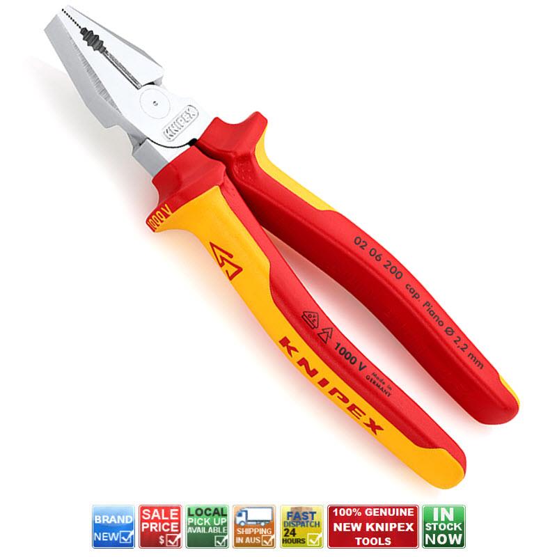 KNIPEX 02 06 200 ELECTRICIANS 1000V COMBINATION PLIERS 200mm 8" VDE