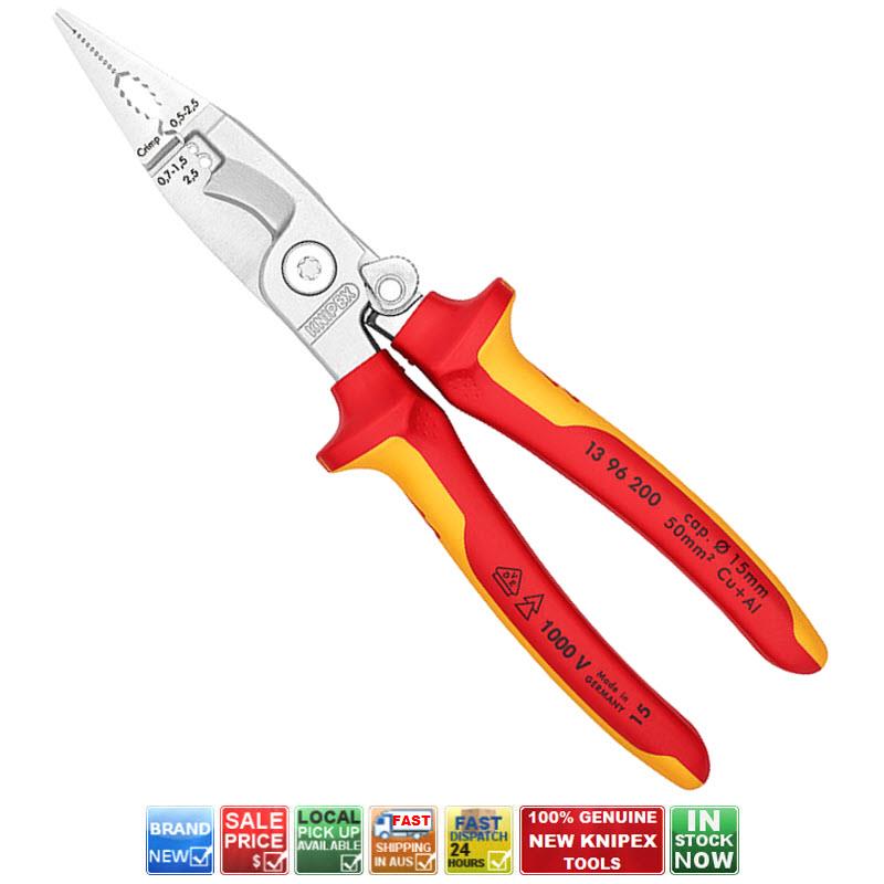 KNIPEX 13 96 200 ELECTRICAL INSTALLATION PLIERS 1000V VDE INSULATED