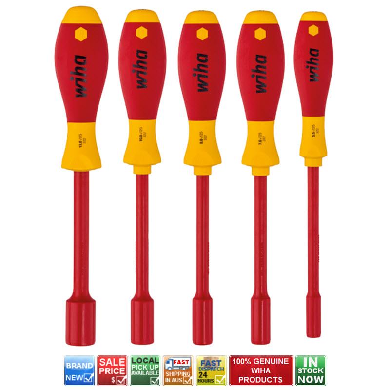 WIHA HEX NUTDRIVER SET 1000V VDE INSULATED NUT SCREWDRIVER SOFTFINISH