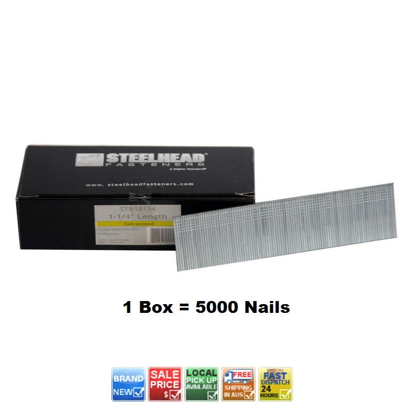 STEELHEAD 11/4" 32mm GAL 18 GAUGE C1 SERIES STRAIGHT FINISH GUN NAILS