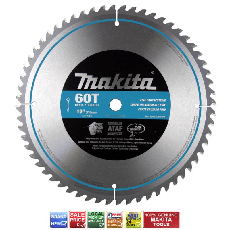 MAKITA 60T 255mm 10" POLISHED MITER SAW BLADE A93675 FINE CUT DROP