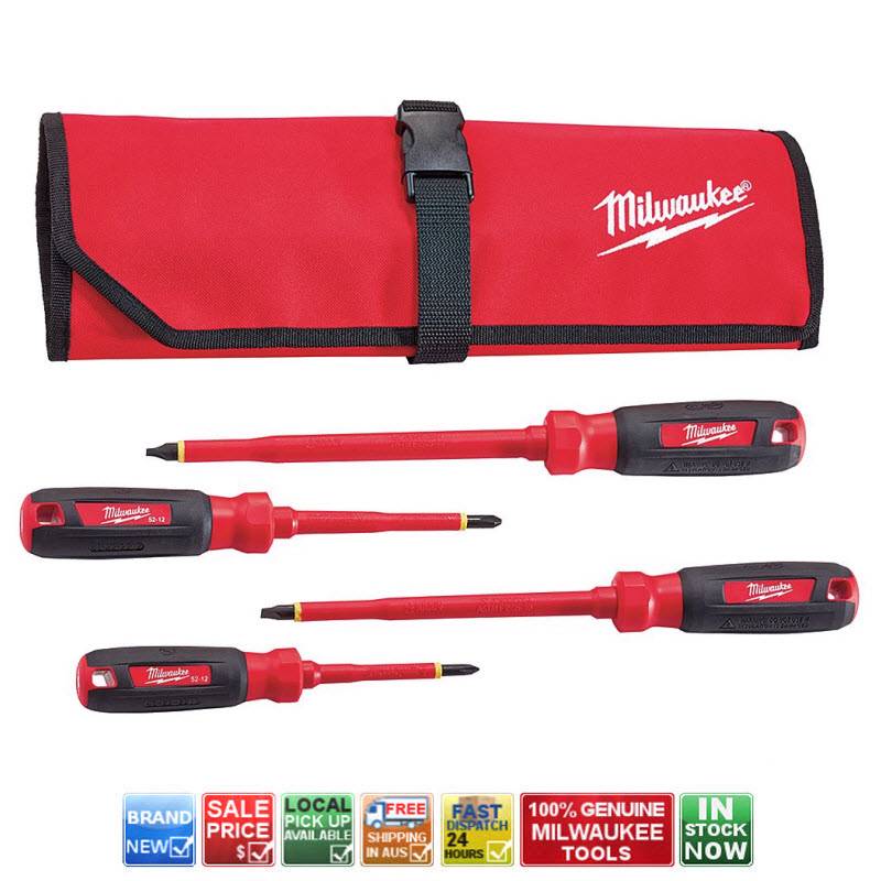 MILWAUKEE 48222204 1000V INSULATED ELECTRICIANS SCREWDRIVER SET 4 PCE