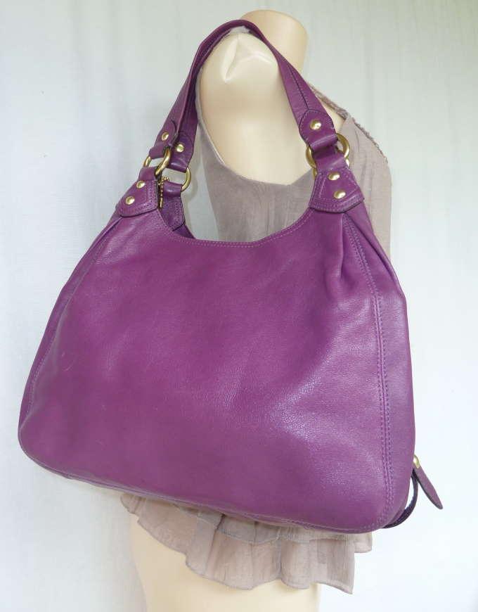 Authentic Coach Madison Purple Leather Large Tote Bag 14336 | eBay