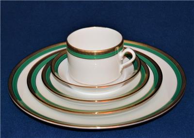 New RICHARD GINORI Bone China Italy PALERMO GREEN Pattern 5 Pc