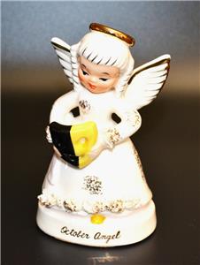 Vintage 50s NAPCO Japan Porcelain OCTOBER ANGEL with MASK 4 1/4
