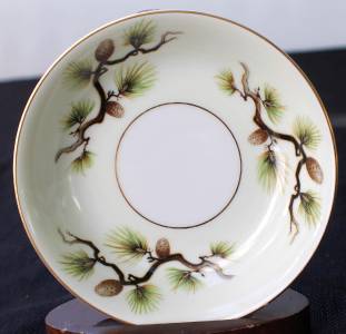 レトロ Narumi China 6点 葉っぱ柄 ナチュラル Vintage 1958 NARUMI China Japan SHASTA PINE Pattern #5012 5 1/2