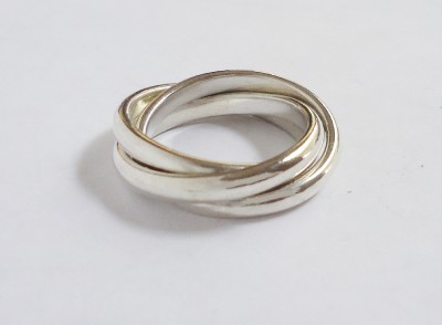 Tiffany & Co, STERLING SILVER 3 Band Interlocking Rings - Sz 7 | eBay