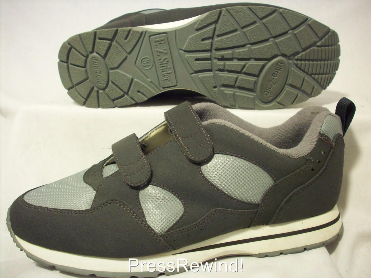 EZ Strider Gray Two 2 Tone Velcro Walking Shoes Men 8.5 | eBay