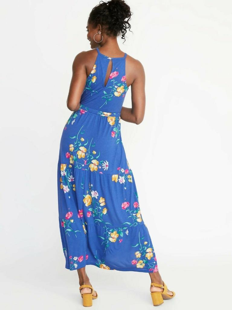 high neck waist defined maxi dress