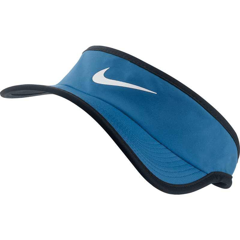 Unisex Nike Featherlight Dri Fit Visor Cap Hat Lid Running Tennis Blue ...
