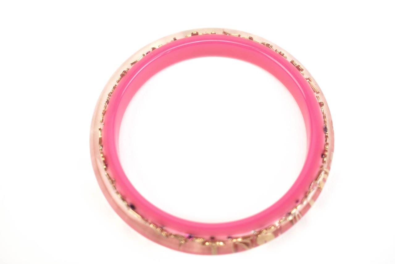 LOUIS VUITTON: Pink, & Gold &quot;LV&quot; Logo, Inclusion Bangle/Bracelet (m) | eBay