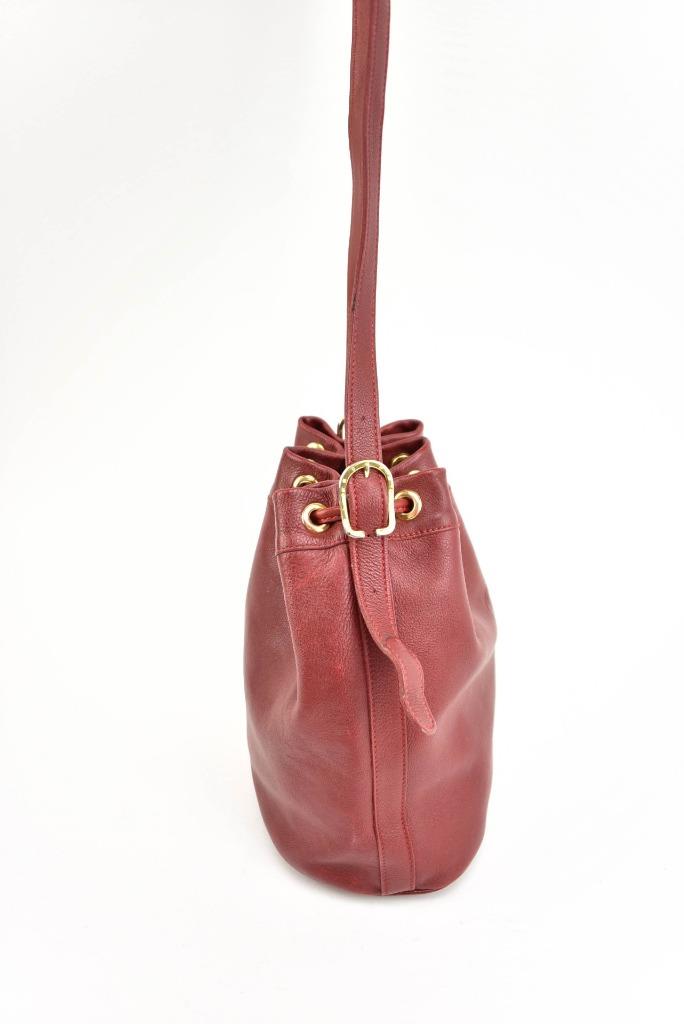 LONGCHAMP Red Leather & Logo Drawstring Shoulder/Bucket Bag (mp) eBay