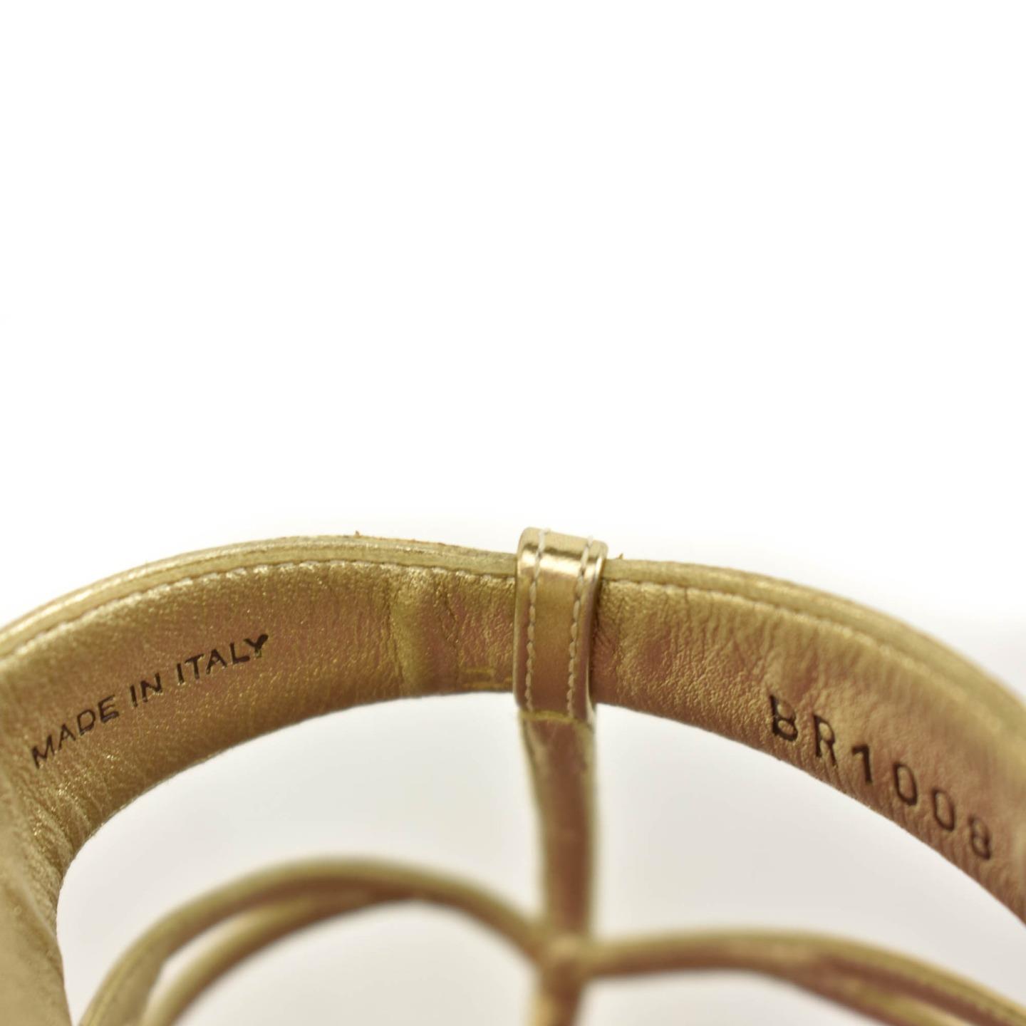 LOUIS VUITTON &quot;Murakami&quot;: Gold, Leather & &quot;LV&quot; Logo, Flat Sandals Sz: 10.5M | eBay