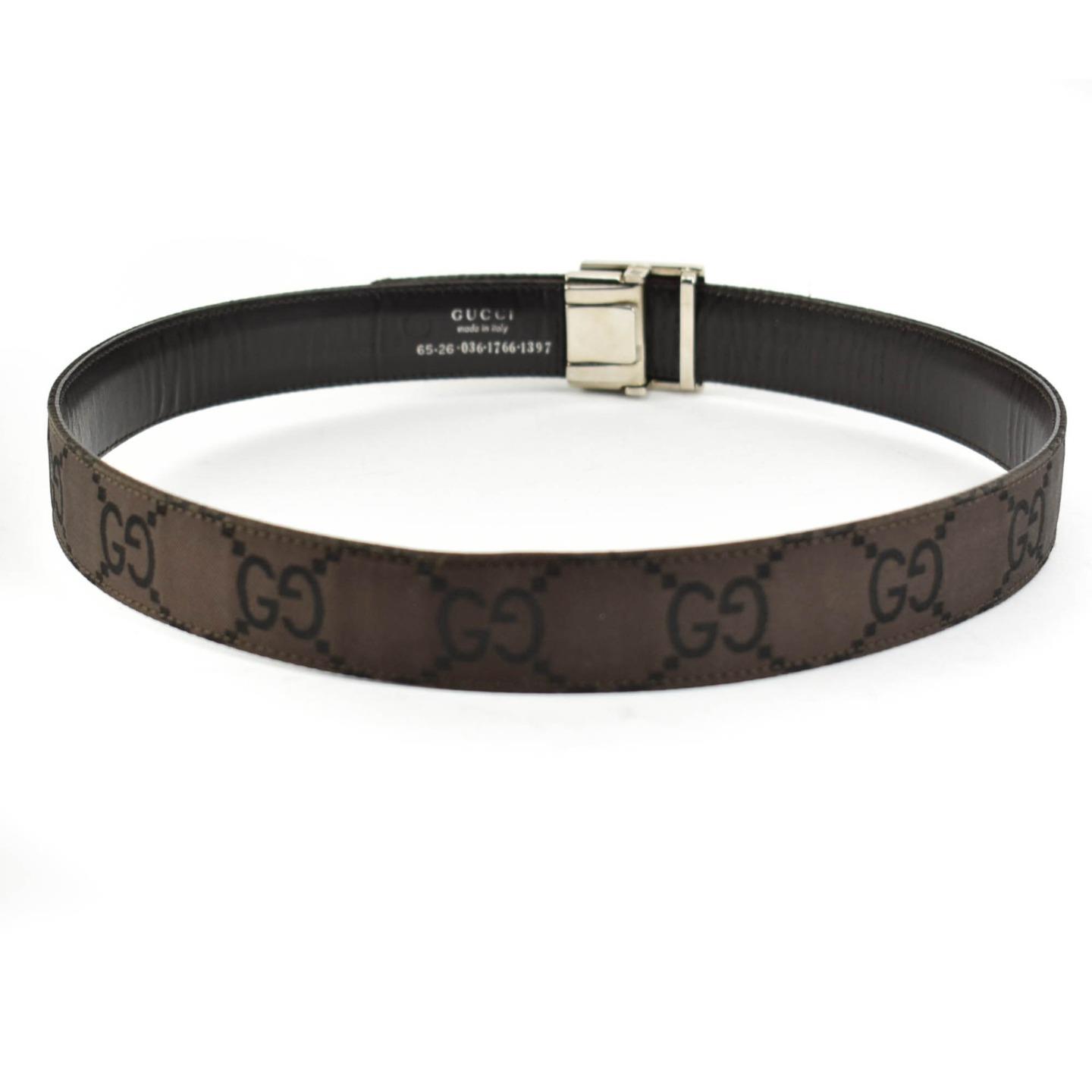 GUCCI: Brown, &quot;GG&quot; Logo & Silver, Logo Buckle Belt fits up to 30&quot; (pn) | eBay