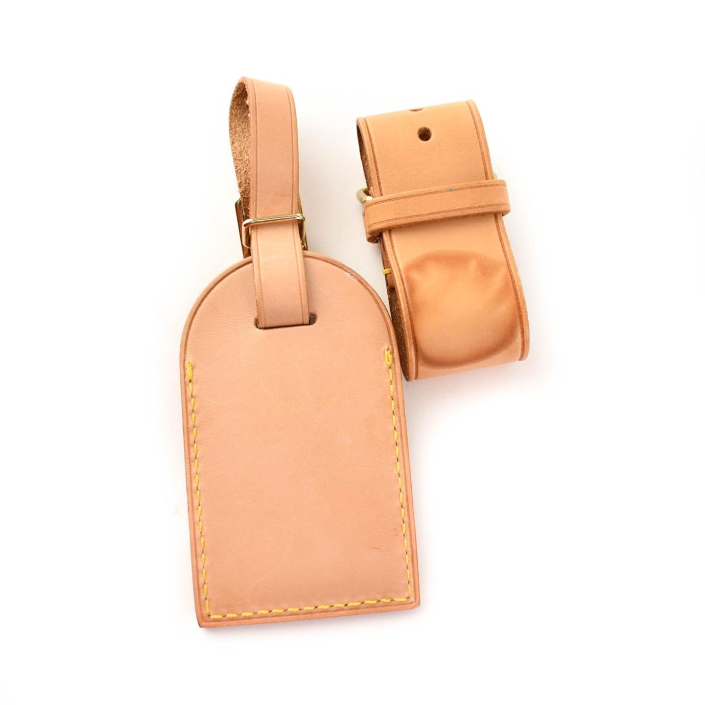 LOUIS VUITTON: Tan, Vachetta Leather Luggage Tag & Keepall Set (on) | eBay