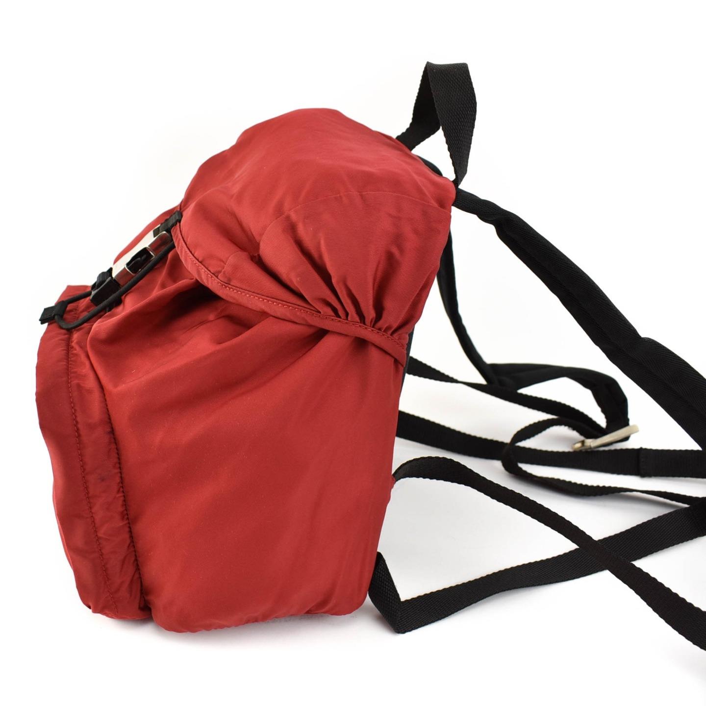 PRADA: Red, Vela Nylon & Logo Backpack/Bag (rw) | eBay