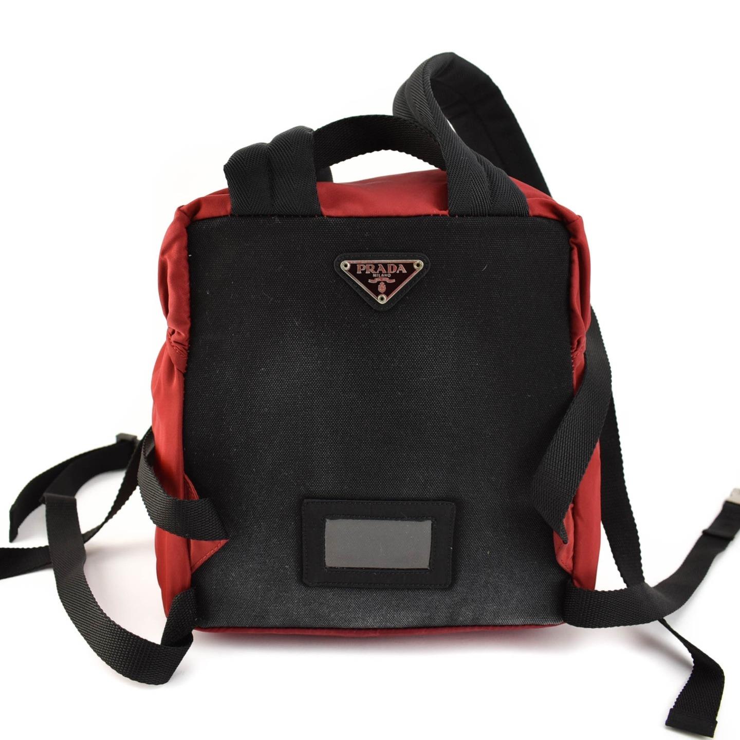 PRADA: Red, Vela Nylon & Logo Backpack/Bag (rw) | eBay