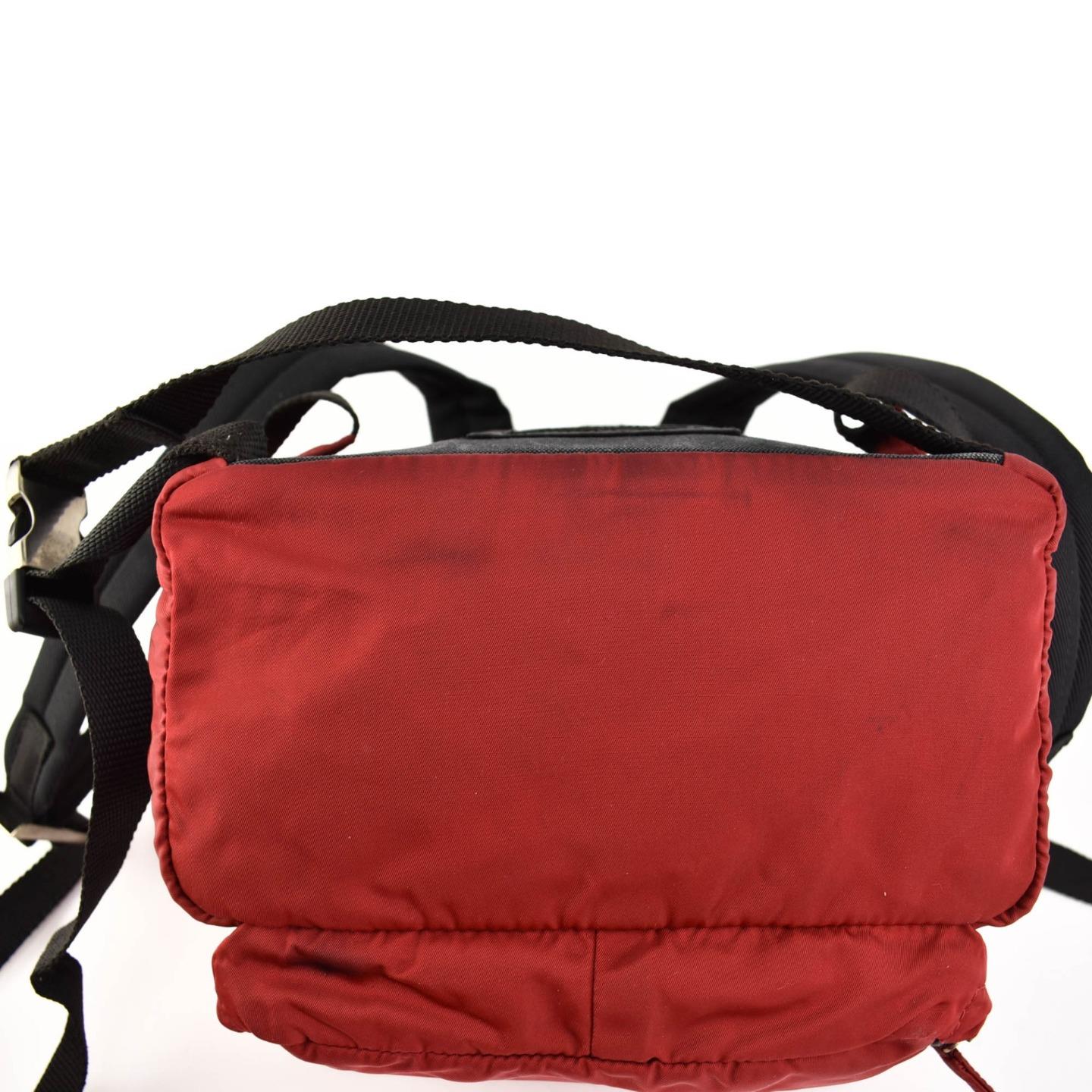PRADA: Red, Vela Nylon & Logo Backpack/Bag (rw) | eBay