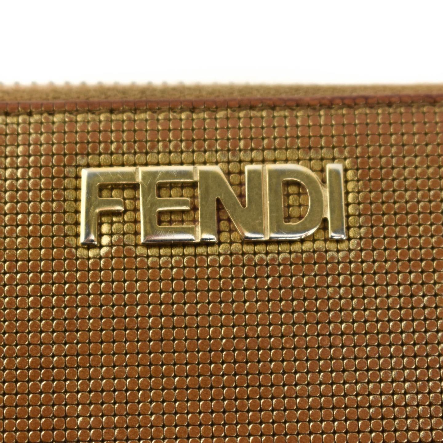 FENDI: Metallic Brown, Leather & "FF" Logo Zip-Around Wallet (pq) | eBay
