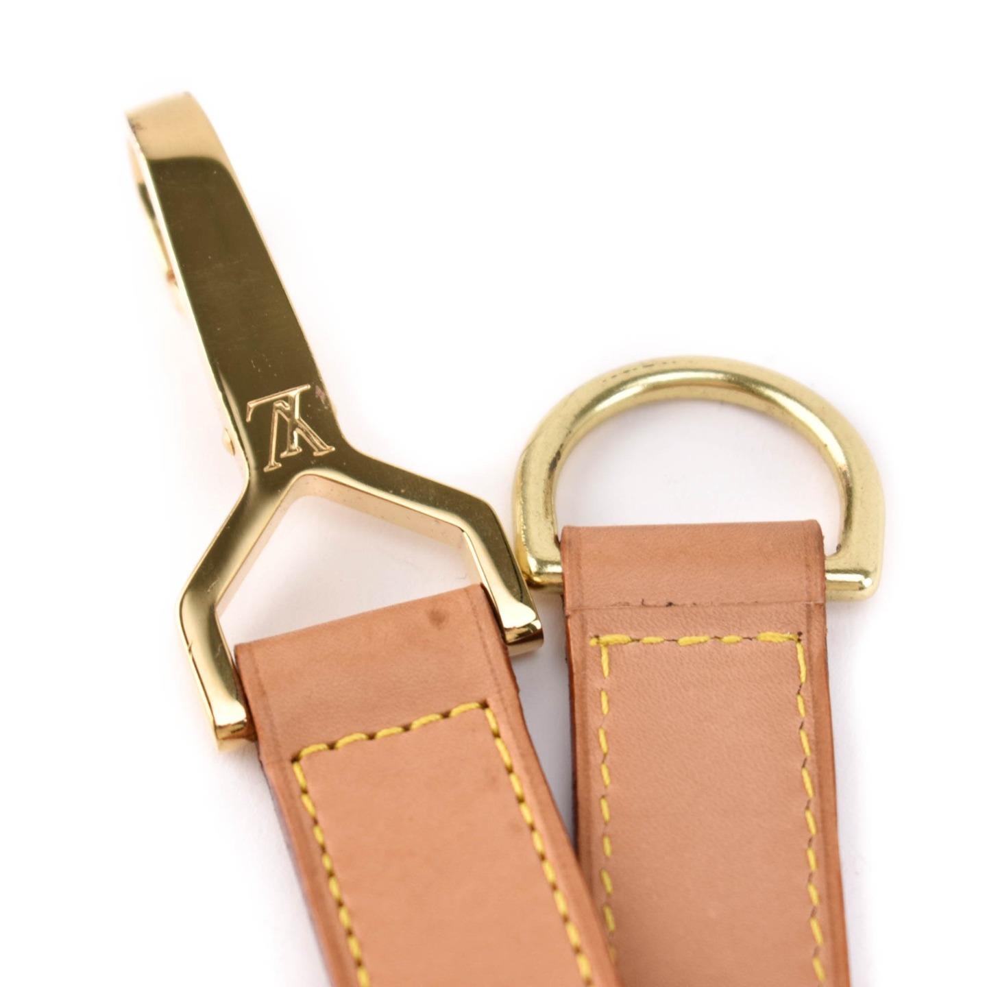 LOUIS VUITTON: Tan, Leather & "LV" Logo, Second Bag Luggage Strap (mo