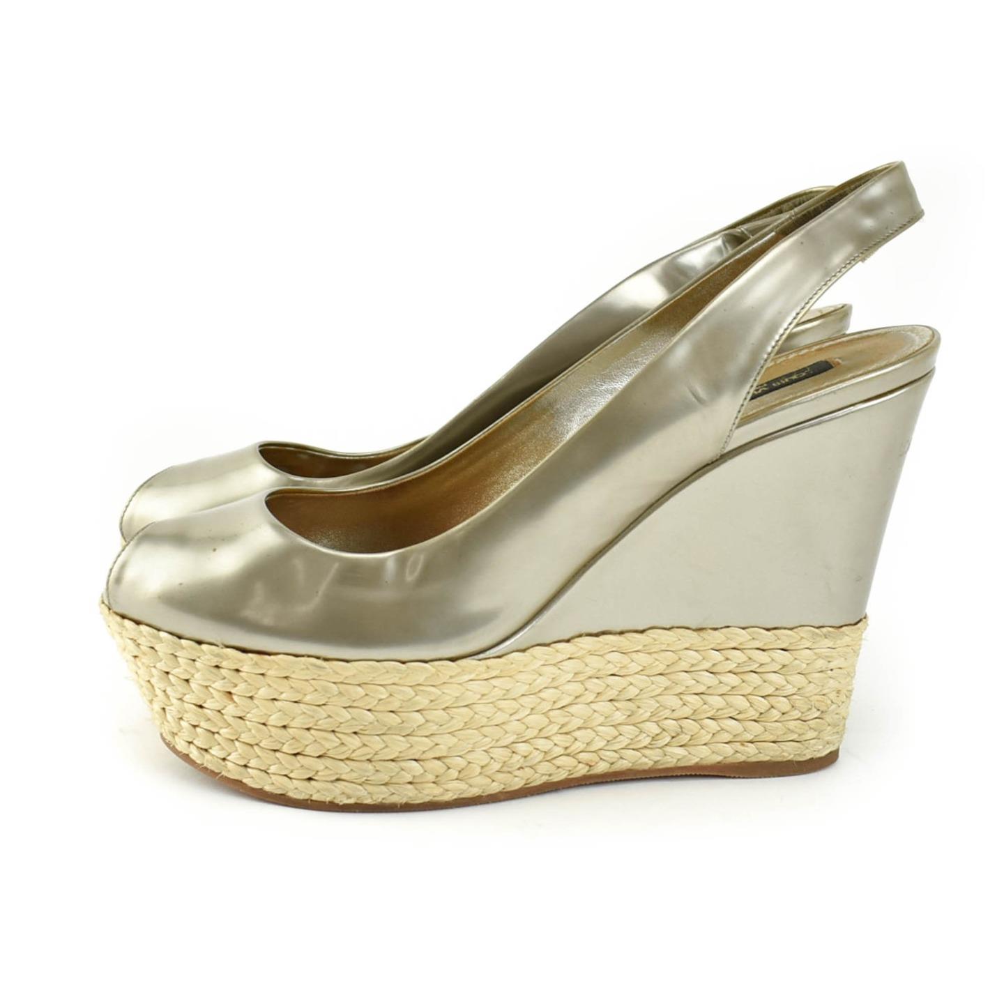 pewter wedge heels