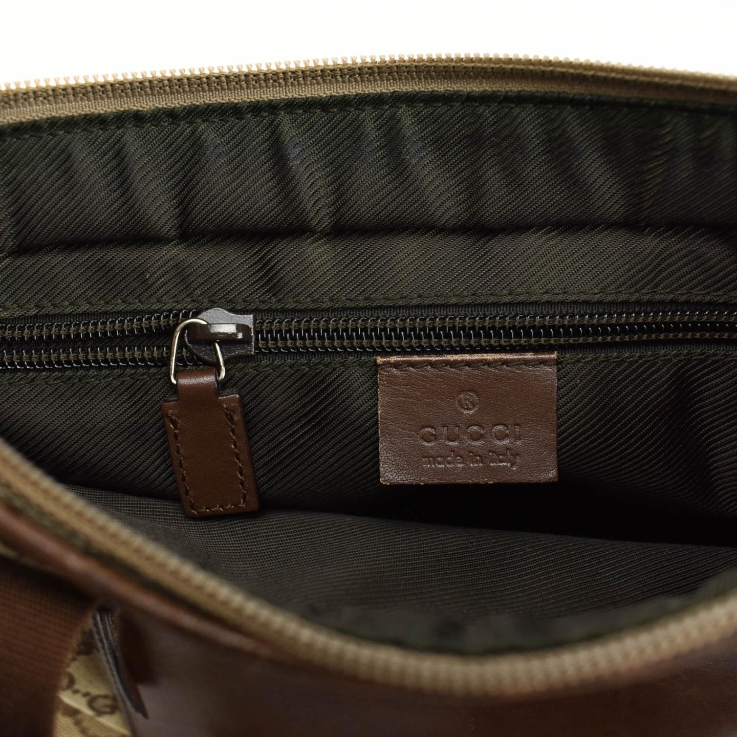 GUCCI: Beige, &quot;GG&quot; Logo & Leather Logo Shoulder/Tote Bag (sx) | eBay