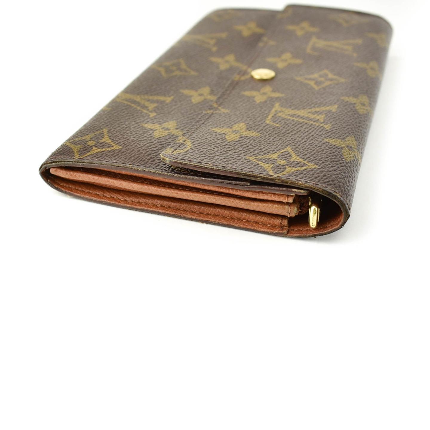 LOUIS VUITTON: Brown, &quot;LV&quot; Logo & Leather Long Folding Wallet (uu) | eBay