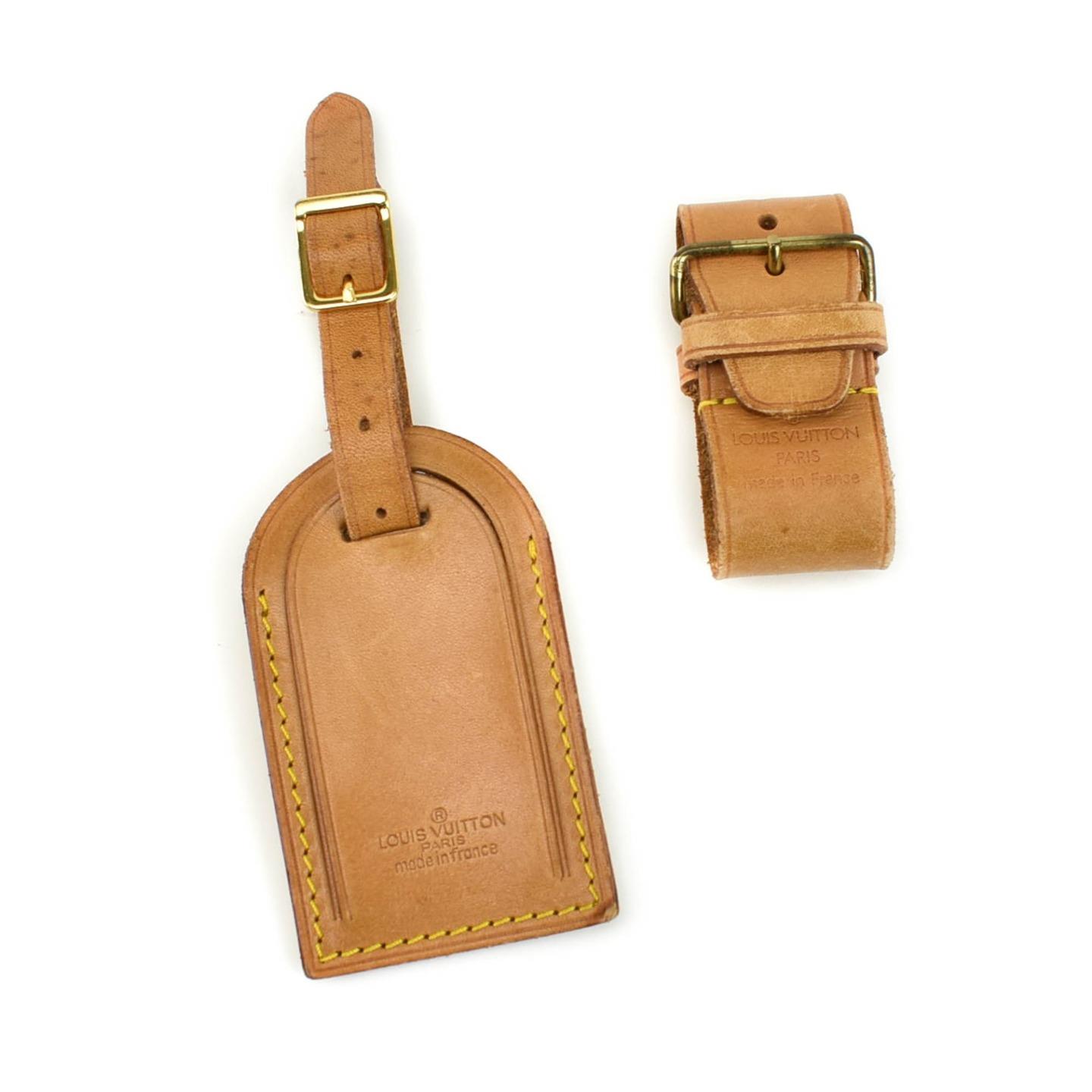 LOUIS VUITTON: Tan, Vachetta Leather Logo Luggage Tag & Keepall Set (oz) | eBay