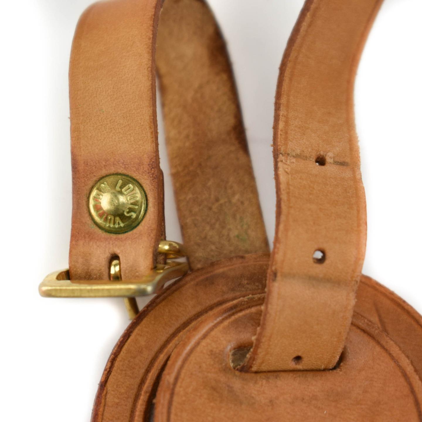 LOUIS VUITTON: Tan, Vachetta Leather Logo Luggage Tag & Keepall Set (pq) | eBay