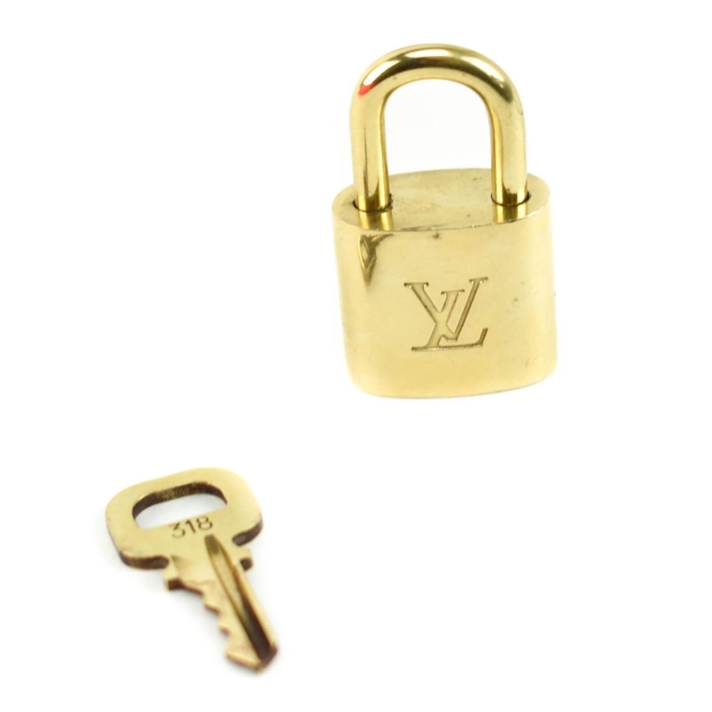 LOUIS VUITTON: Gold/Brass, Metal &quot;LV&quot; Logo Padlock & Key Set #318 (ov) | eBay
