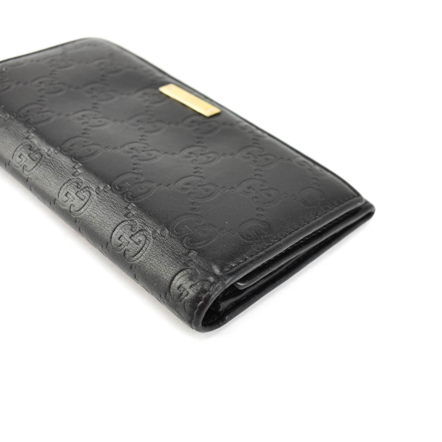 GUCCI &quot;Guccissima&quot;: Black, &quot;GG&quot; Leather & Logo Long Folding Wallet (ou) | eBay