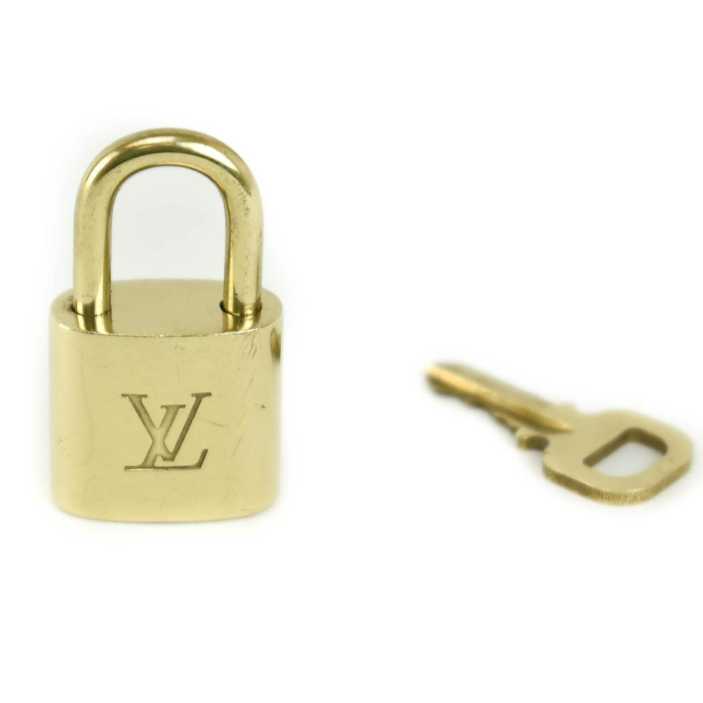 LOUIS VUITTON: Gold/Brass, Metal &quot;LV&quot; Logo Padlock & Key Set #307 (py) | eBay