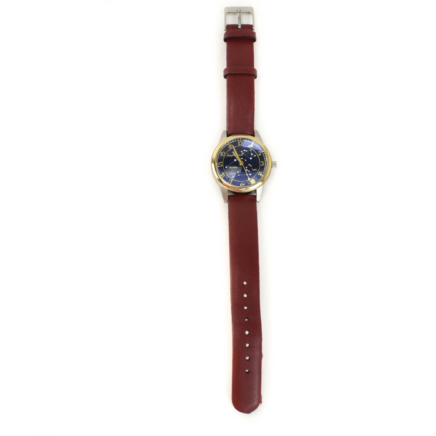 DEEP DYED: Red, Leather Constellations Watch DEEP DYED: Red, Leather & Gold  main image 2