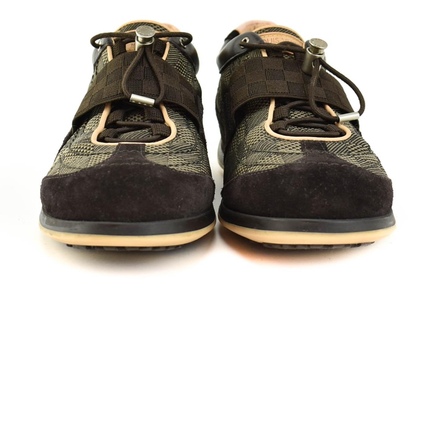 LOUIS VUITTON: Brown, Leather & &quot;Damier&quot; Logo, Sneakers/Athletic Shoes Sz: 8M | eBay