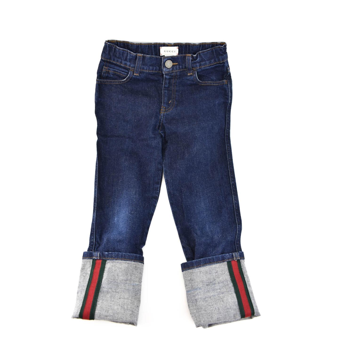 デニム・ジーパン GUCCI Women Denim Pants 816971XDC5F4100 Blue Lasered Double G denim pant in blue | GUCCI® US