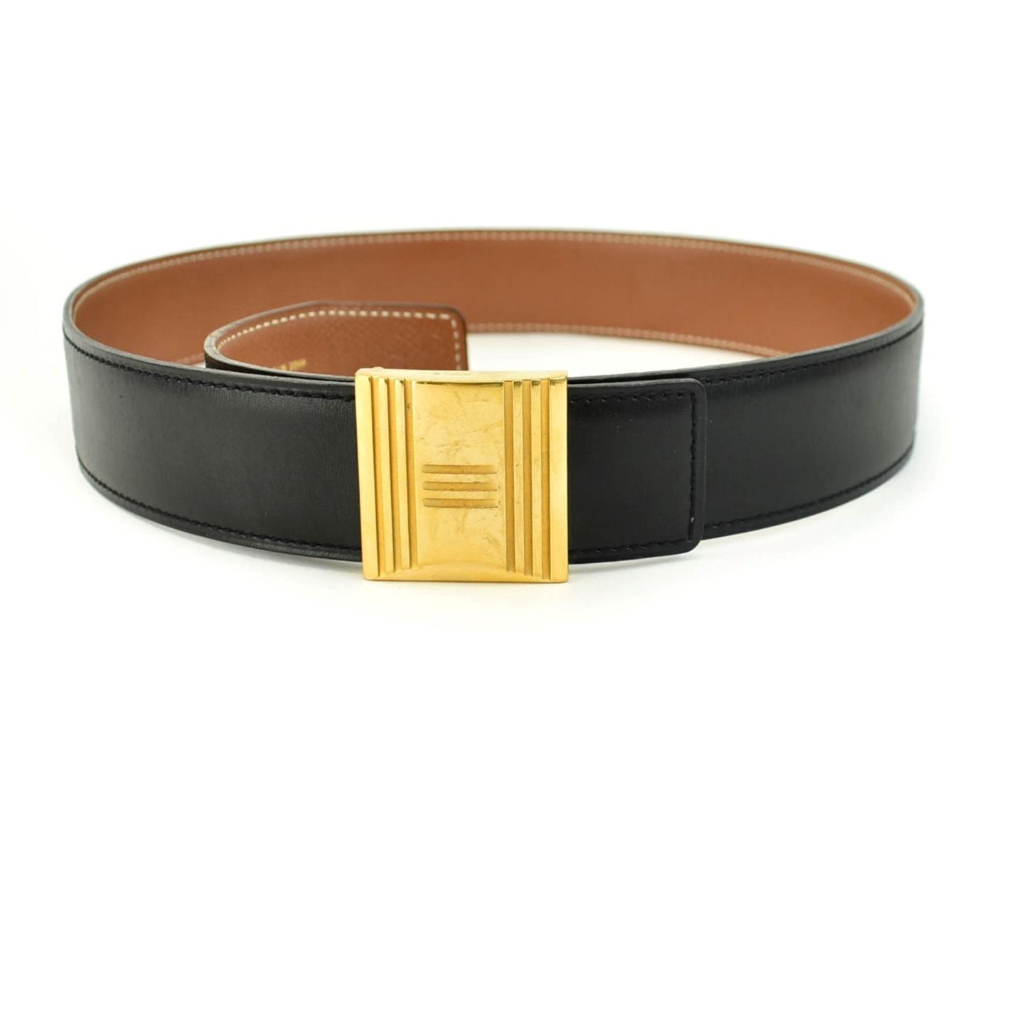 Hermes Tan Leather Belt with Gold H Buckle- Size 70cm Hermes Belt – Elite HNW - High End Watches, Jewellery & Art  main image 3