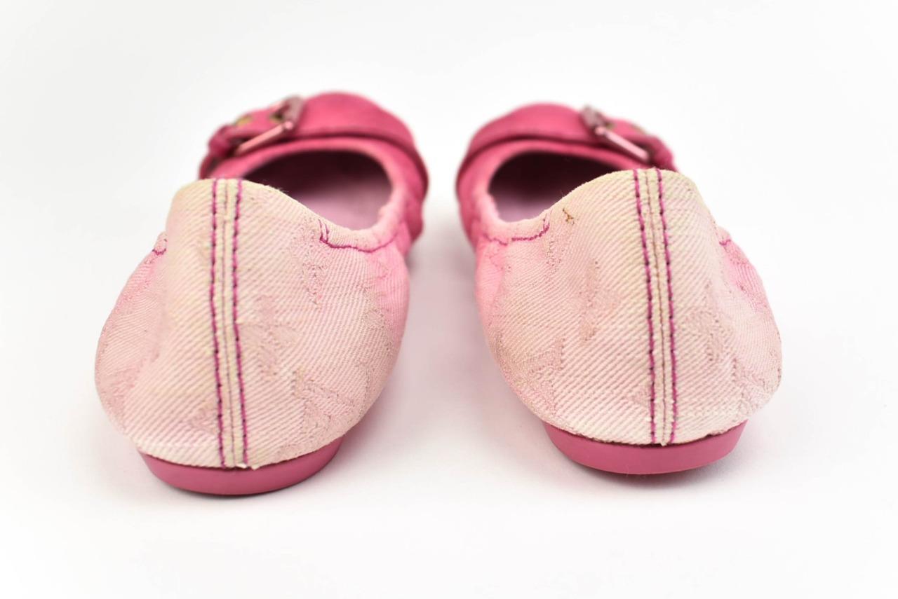 LOUIS VUITTON: Pink, Ombre "LV" Logo Ballet Flats Sz: 6.5M ...