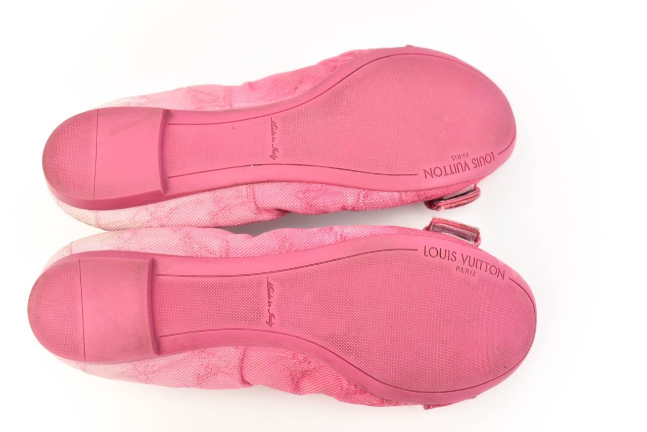LOUIS VUITTON: Pink, Ombre &quot;LV&quot; Logo Ballet Flats Sz: 6.5M | eBay