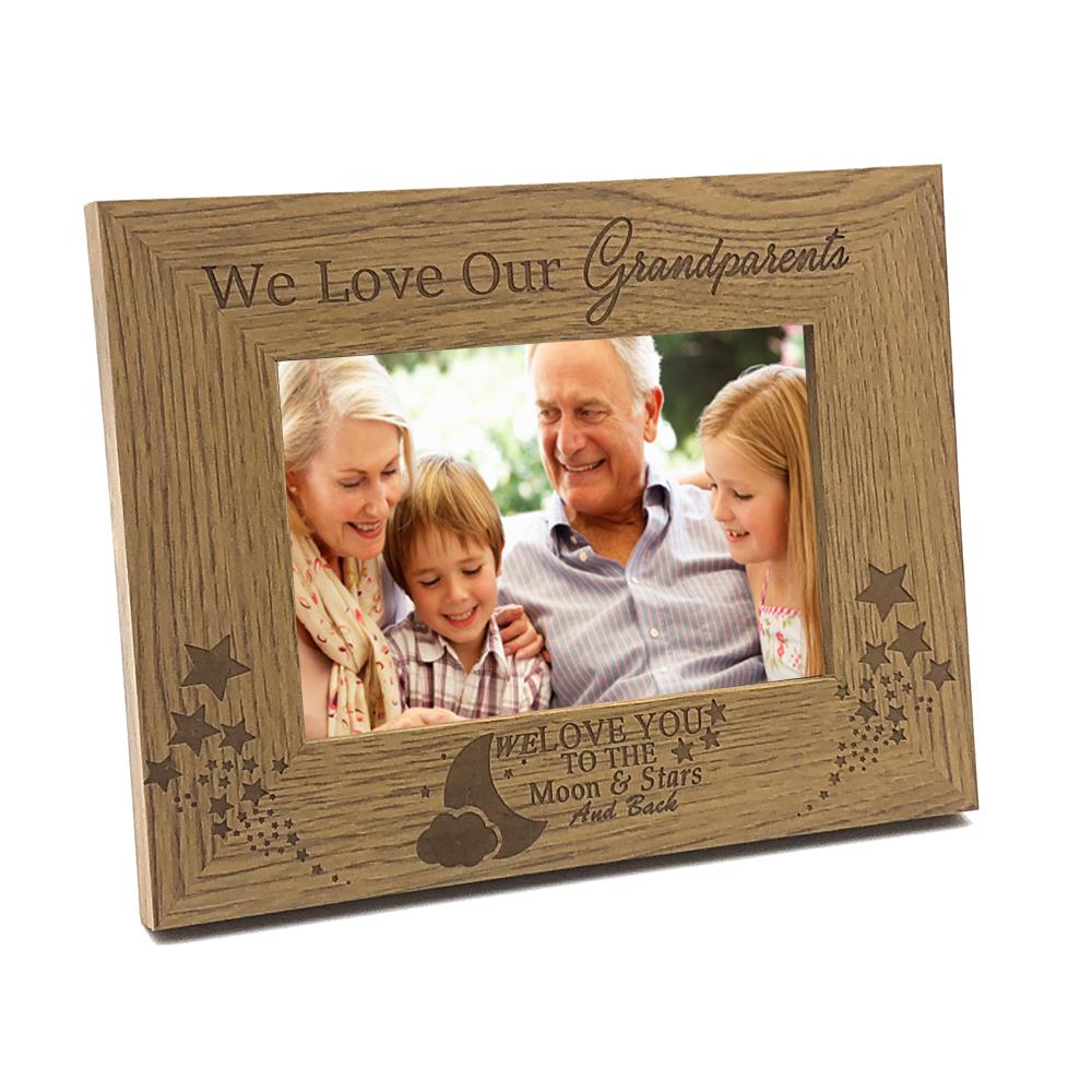 4 x 6 Inch ukgiftstoreonline Me and My Grandparents Love You To The Moon Photo Frame Gift