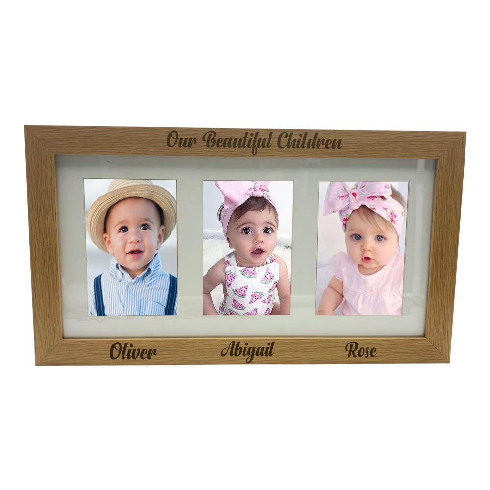 Our Children Personalised Triple picture photo frame 6/"x4/" B48-15