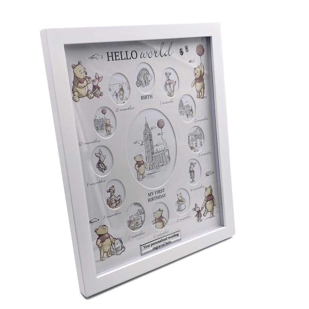 Personalised Disney Baby Winnie The Pooh 12 Month Photo Frame