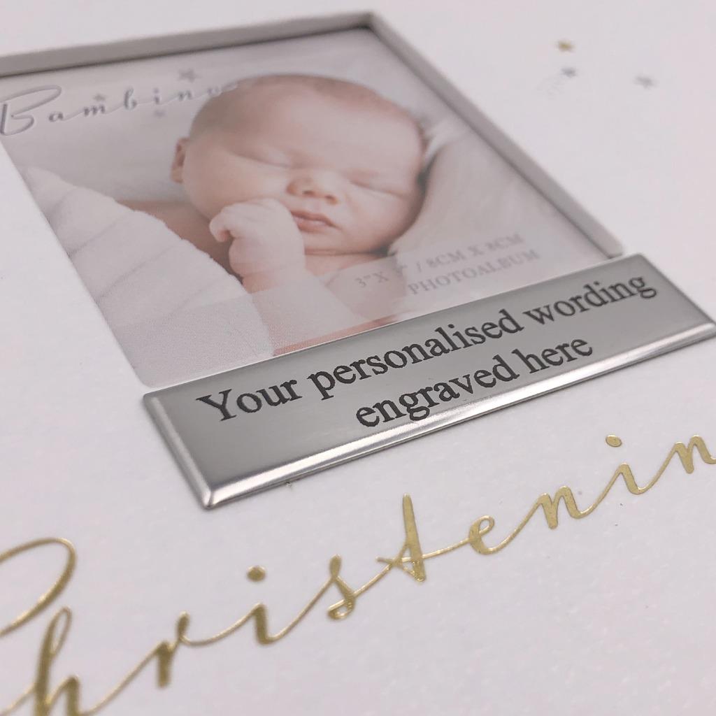 Personalised Christening Guest Book Gift With Raised Icons Boxed 