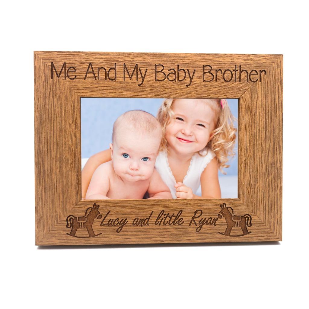 Details About Personalised Me And My Baby Brother Engraved Photo Frame Fw366